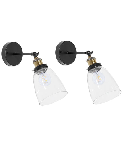 Wall Lamp Black Glass Shade Adjustable Industrial