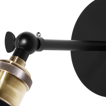 Wall Lamp Black Glass Shade Adjustable Industrial