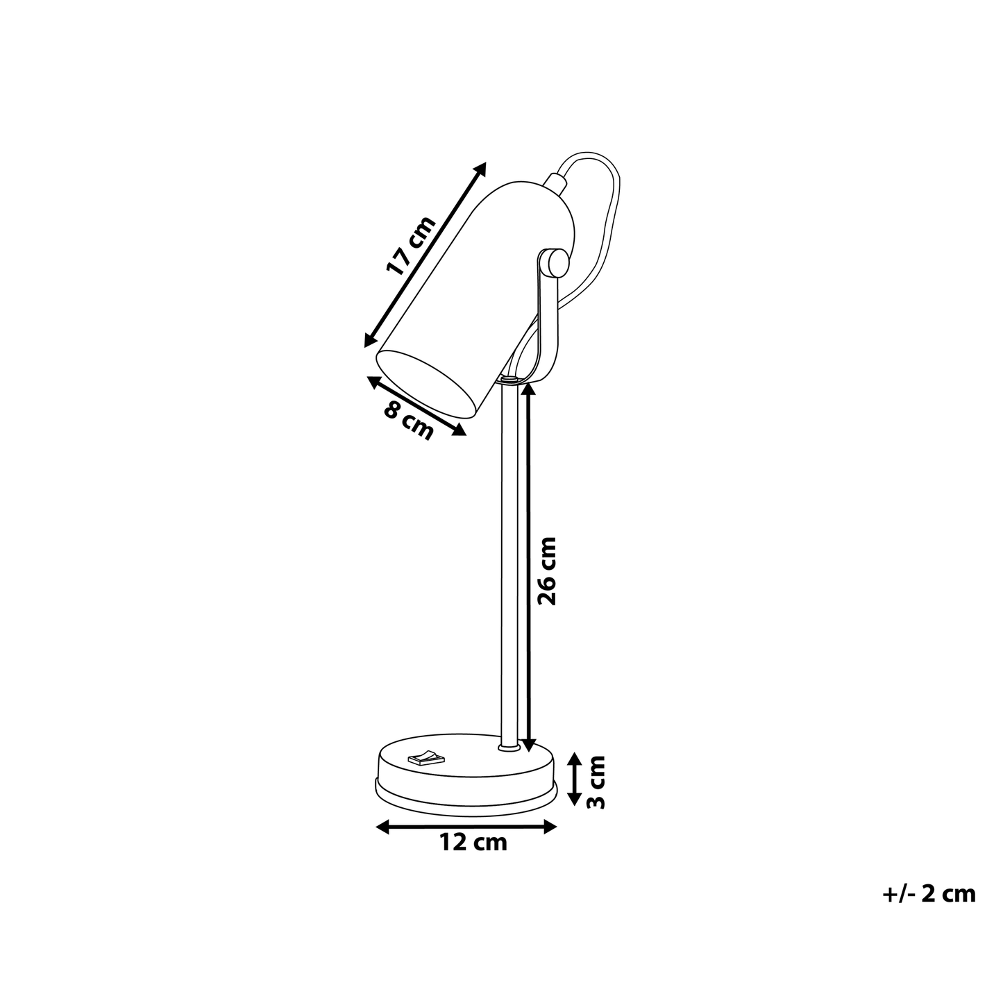 Desk Lamp Black 48cm Adjustable Industrial Spotlight