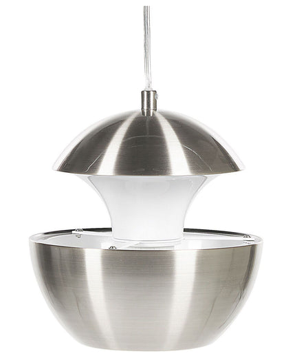 Pendant Lamp Silver Metal With White Interior Modern Design Hanging Kitchen Light Fixture