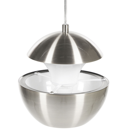 Pendant Lamp Silver Metal With White Interior Modern Design Hanging Kitchen Light Fixture