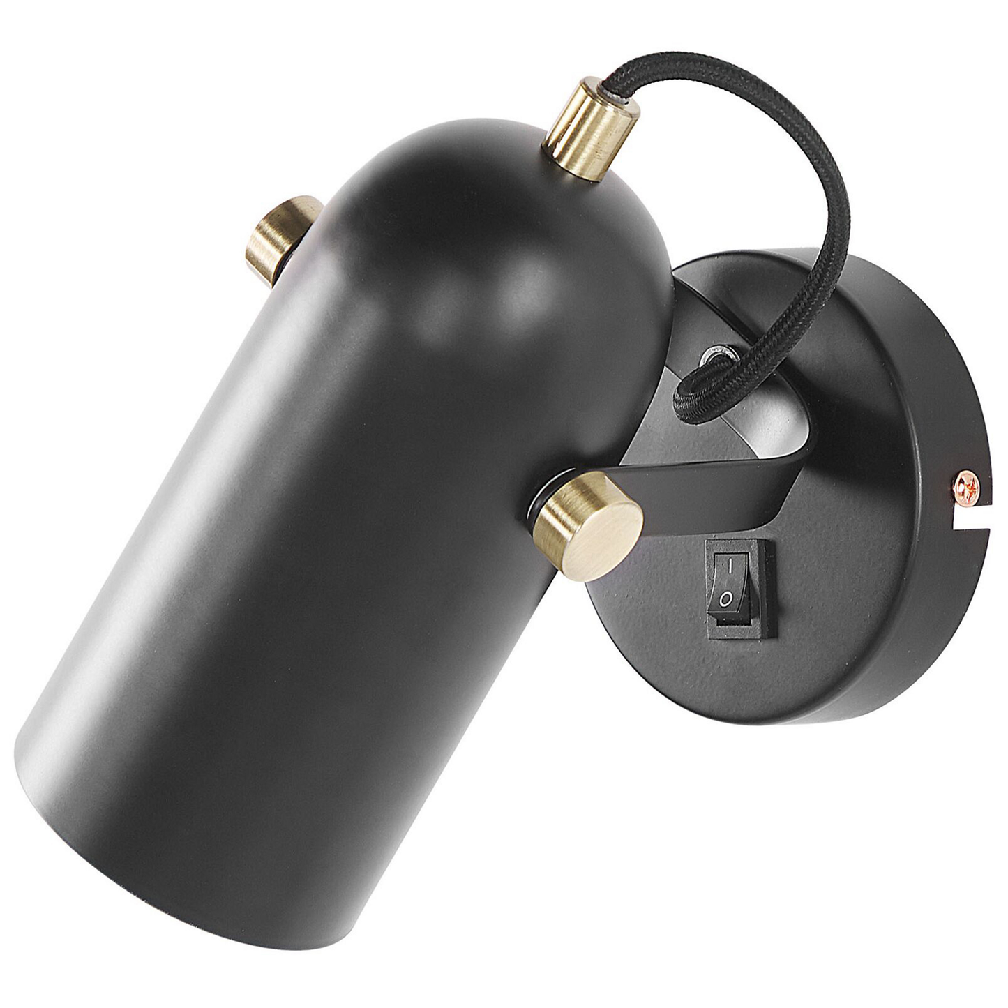 Wall Lamp Black Metal 17cm Adjustable Industrial Spotlight