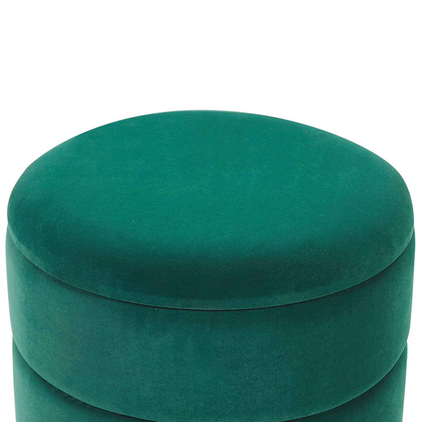 Storage Pouffe Dark Green Velvet with Gold Base