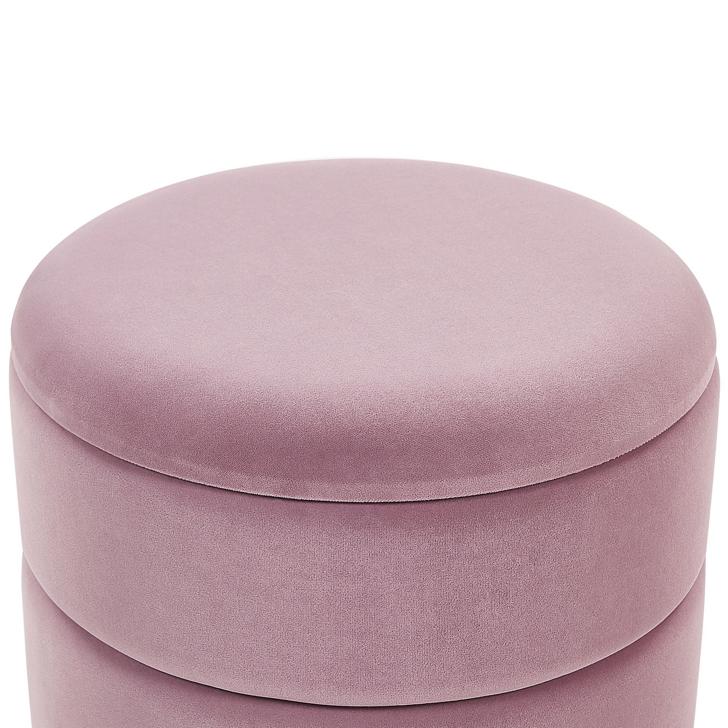Pink Velvet Storage Pouffe With Gold Base
