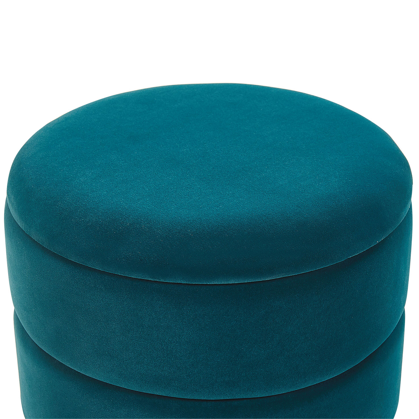 Home Teal Velvet Storage Pouffe With Gold Base