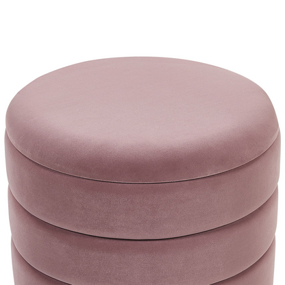 Set Of 2 Storage Pouffes Yellow Velvet With Gold Base