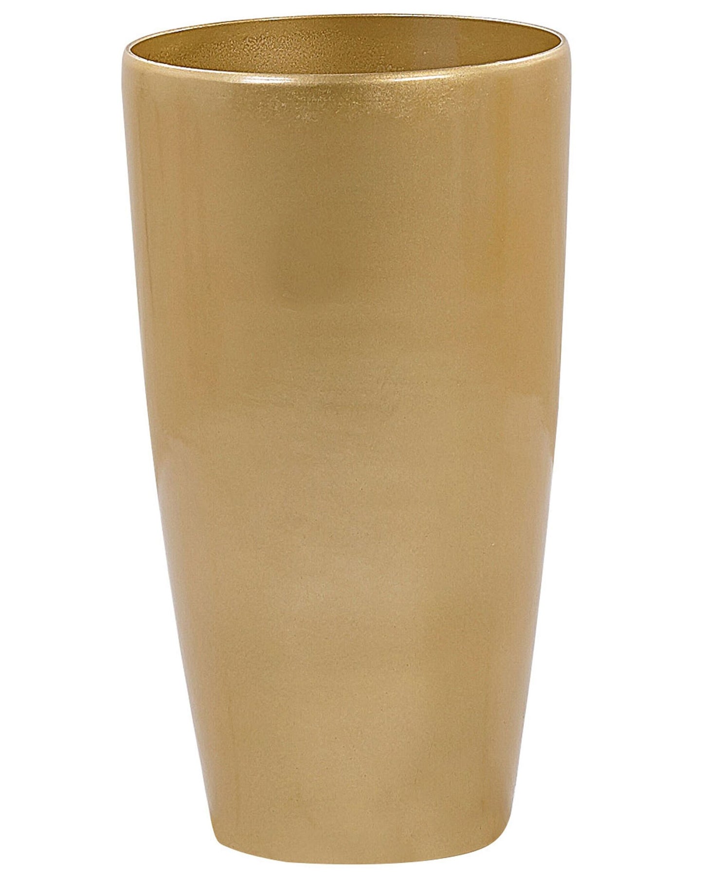 Tall 32cm Gold High Gloss Plant Pot Indoor Outdoor