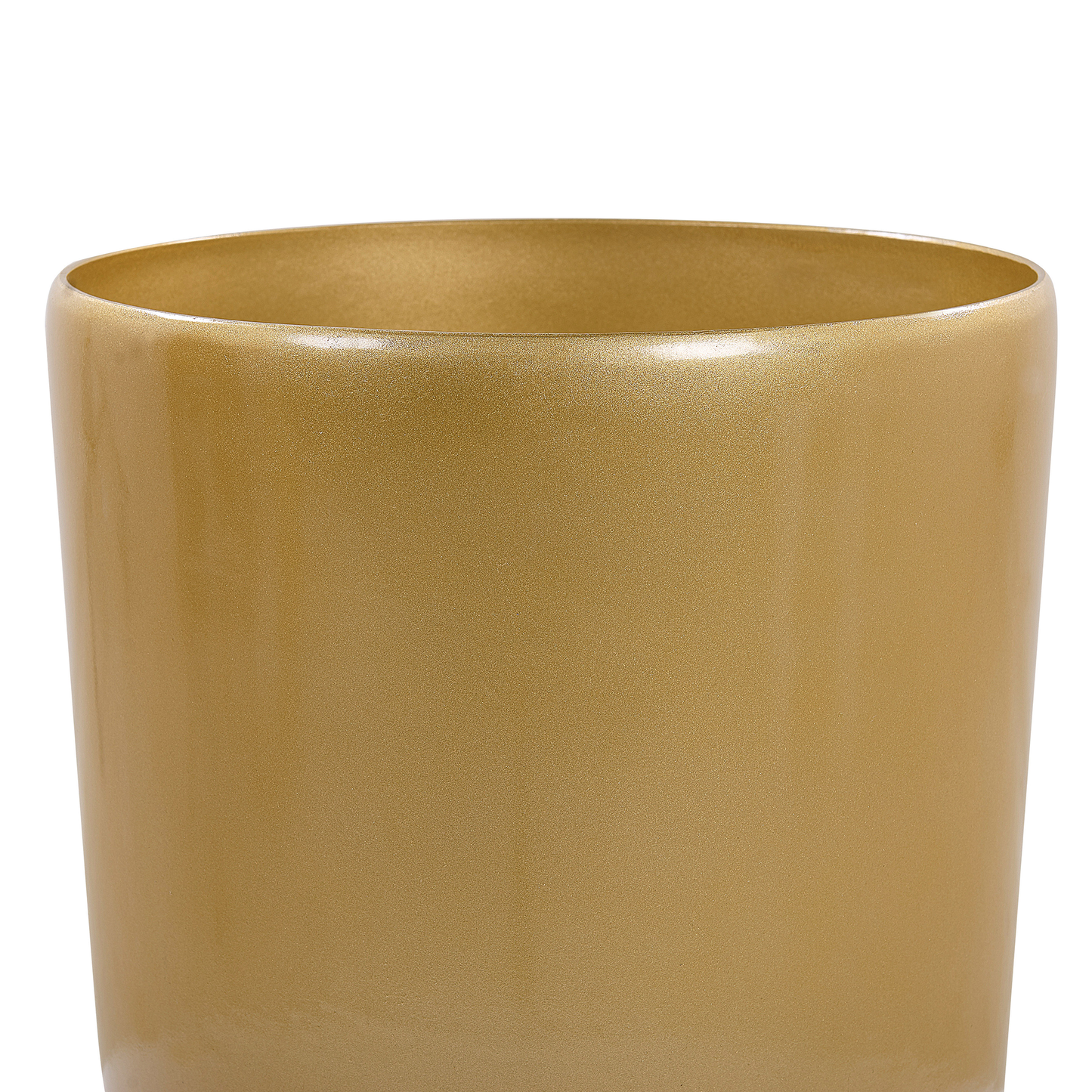 Tall 32cm Gold High Gloss Plant Pot Indoor Outdoor