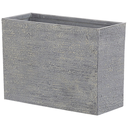 Grey Stone Plant Pot Indoor Outdoor Rectangular Planter 34 x 80 x 56cm Premium Fibreglass Reinforced