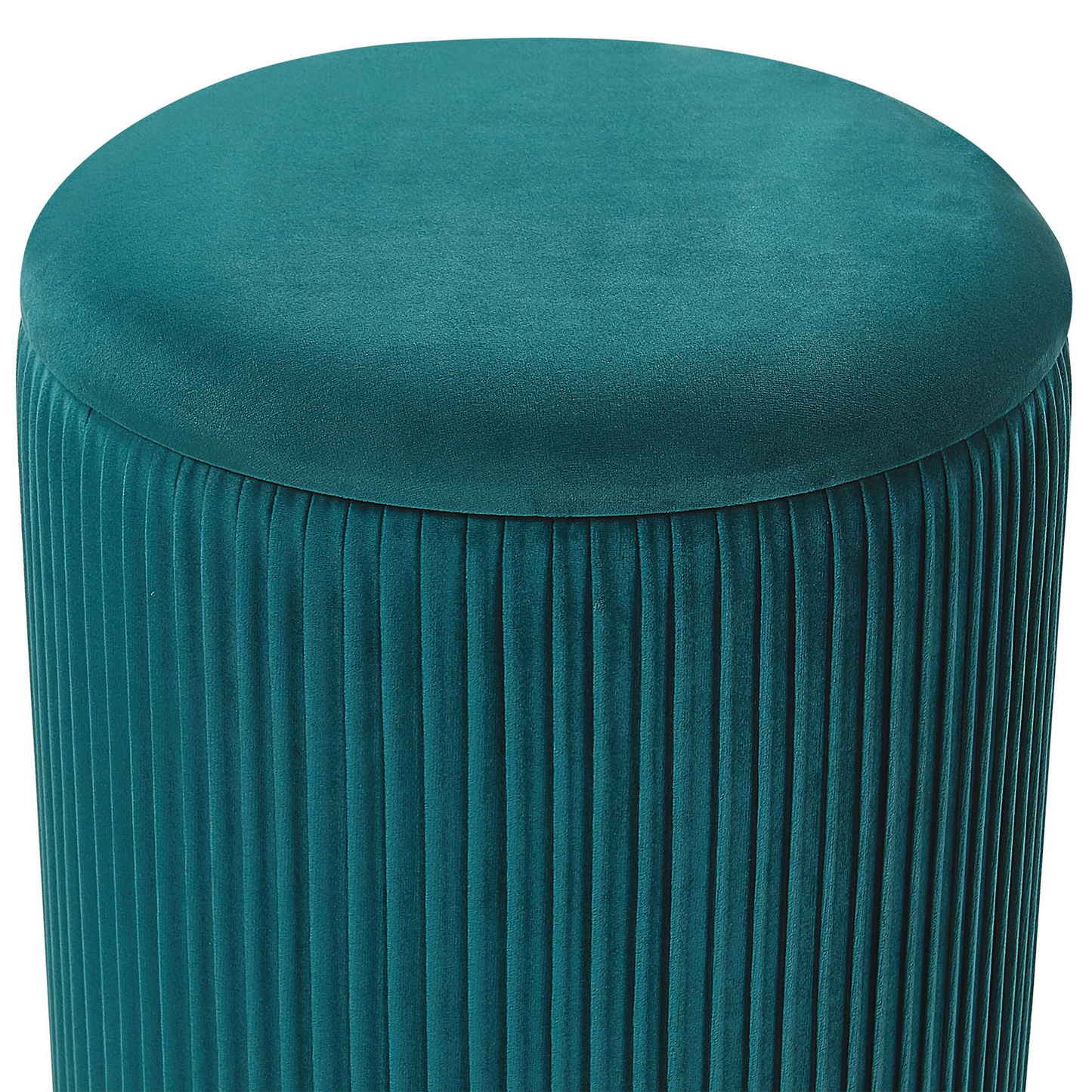 Teal Storage Pouffes Set Of 2 With Gold Base