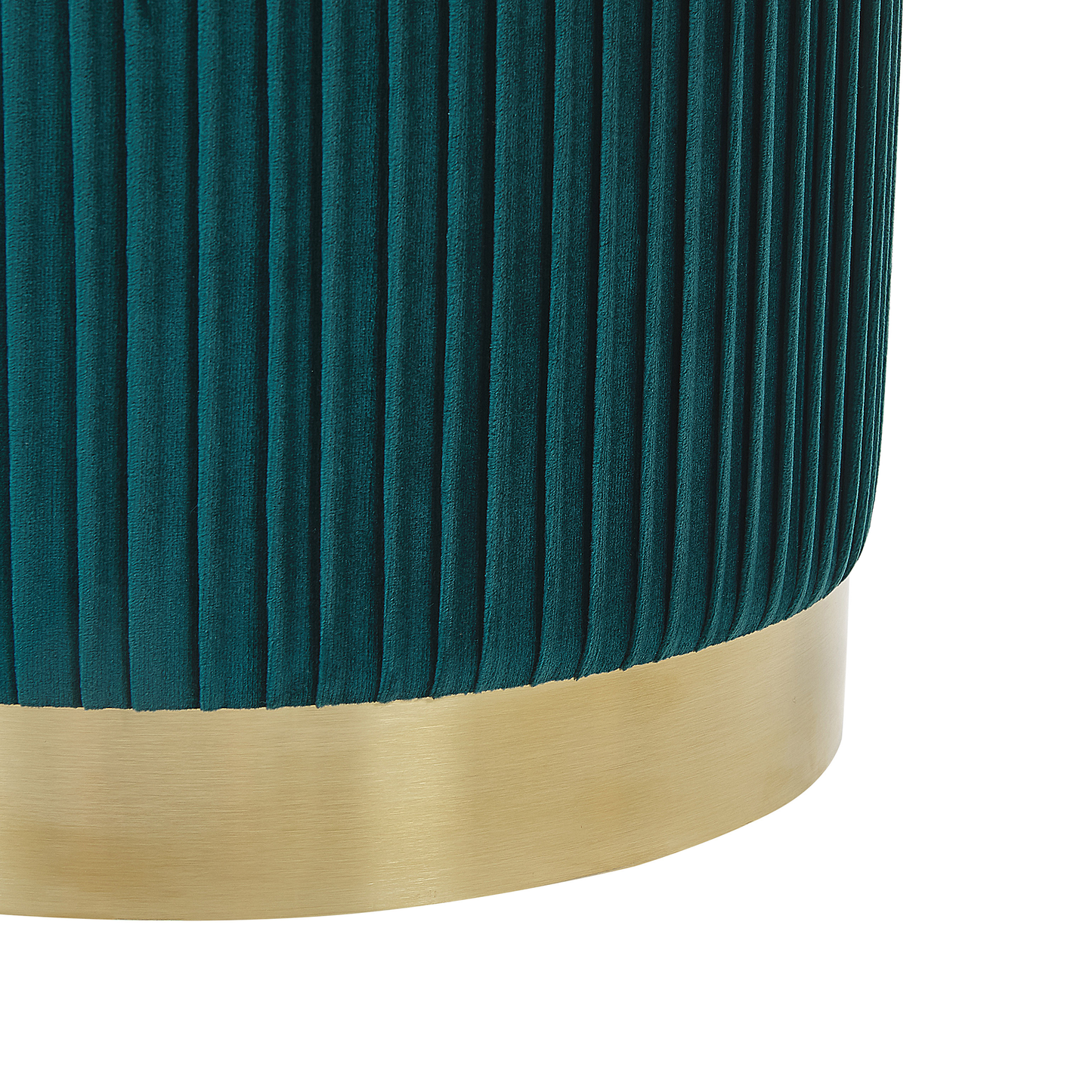 Teal Storage Pouffes Set Of 2 With Gold Base
