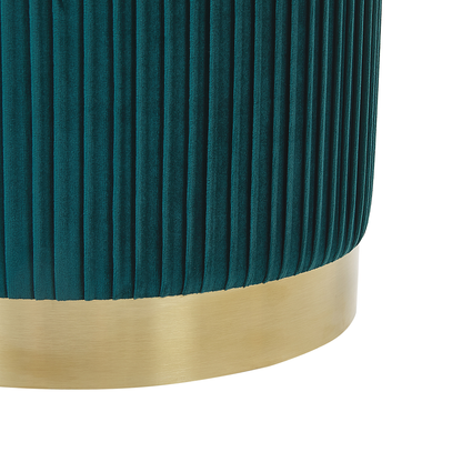 Teal Storage Pouffes Set Of 2 With Gold Base