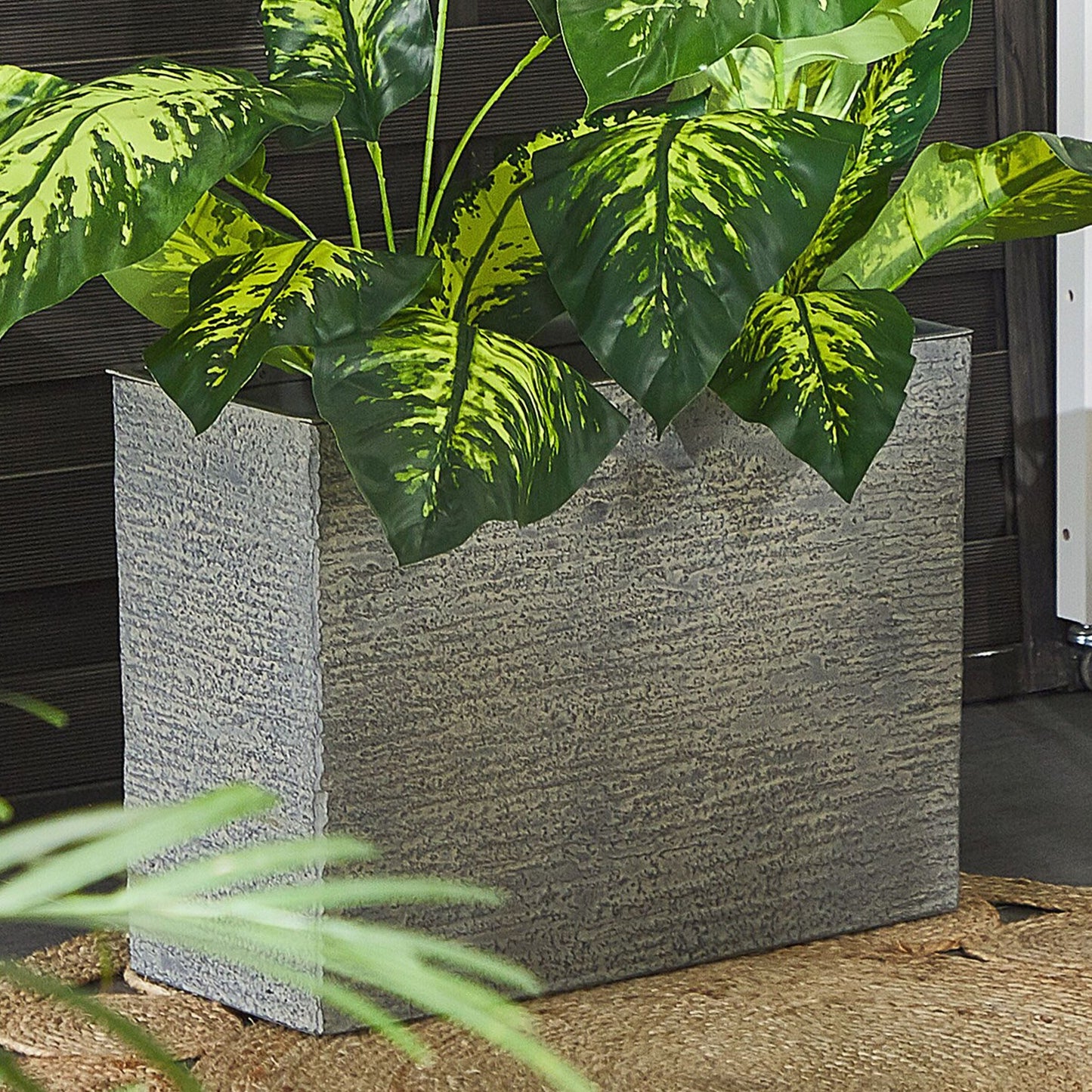 Grey Rectangular Planter 45 x 60 x 25cm Indoor Outdoor