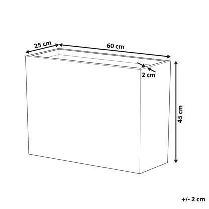 Grey Rectangular Planter 45 x 60 x 25cm Indoor Outdoor