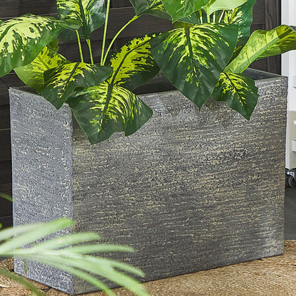 Grey Plant Pot 50 x 70 x 29cm Indoor Outdoor Rectangular