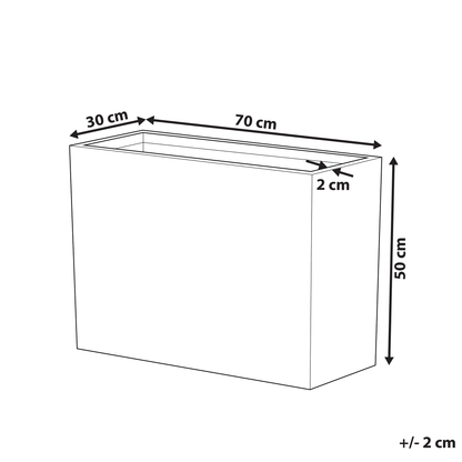 Grey Plant Pot 50 x 70 x 29cm Indoor Outdoor Rectangular