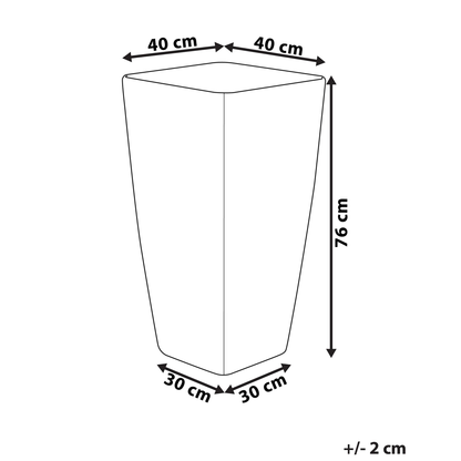 Gold Stone Tall Plant Pot Planter 40 X 76cm All Weather Outdoor Square Reinforced Stone Mixture