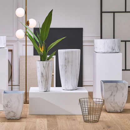 Planter 43cm White UV Resistant Indoor Outdoor