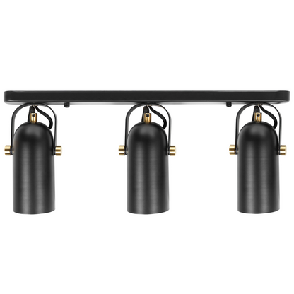 Wall Lamp Black Metal 3 Light Adjustable Spotlight