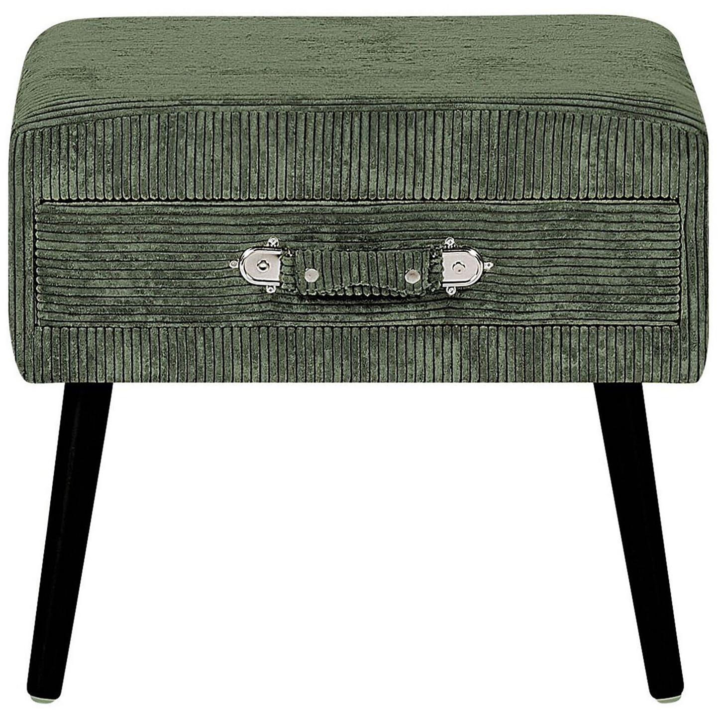 Side Table With Storage Corduroy Dark Green 46 x 50 x 35cm