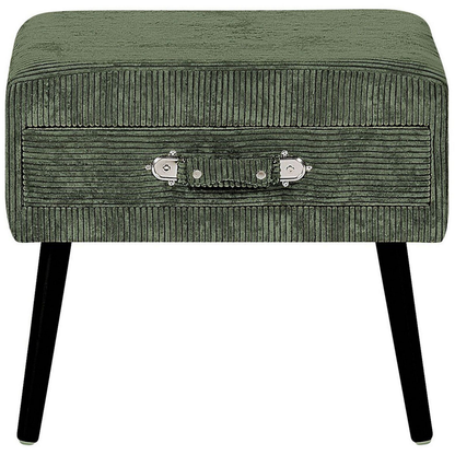 Side Table With Storage Corduroy Dark Green 46 x 50 x 35cm
