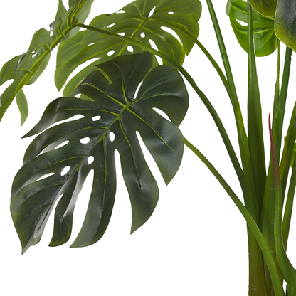 Artificial Potted Monstera Plant 113cm Green Black Decorative Indoor Accessory