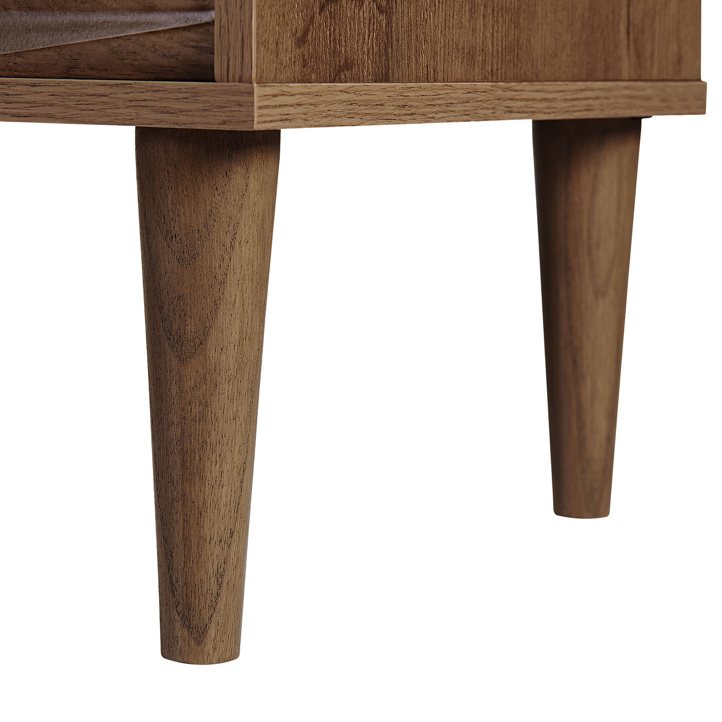 Dark Brown TV Stand For 75 Inch Televisions With Two Cabinets And Wide Top Shelf