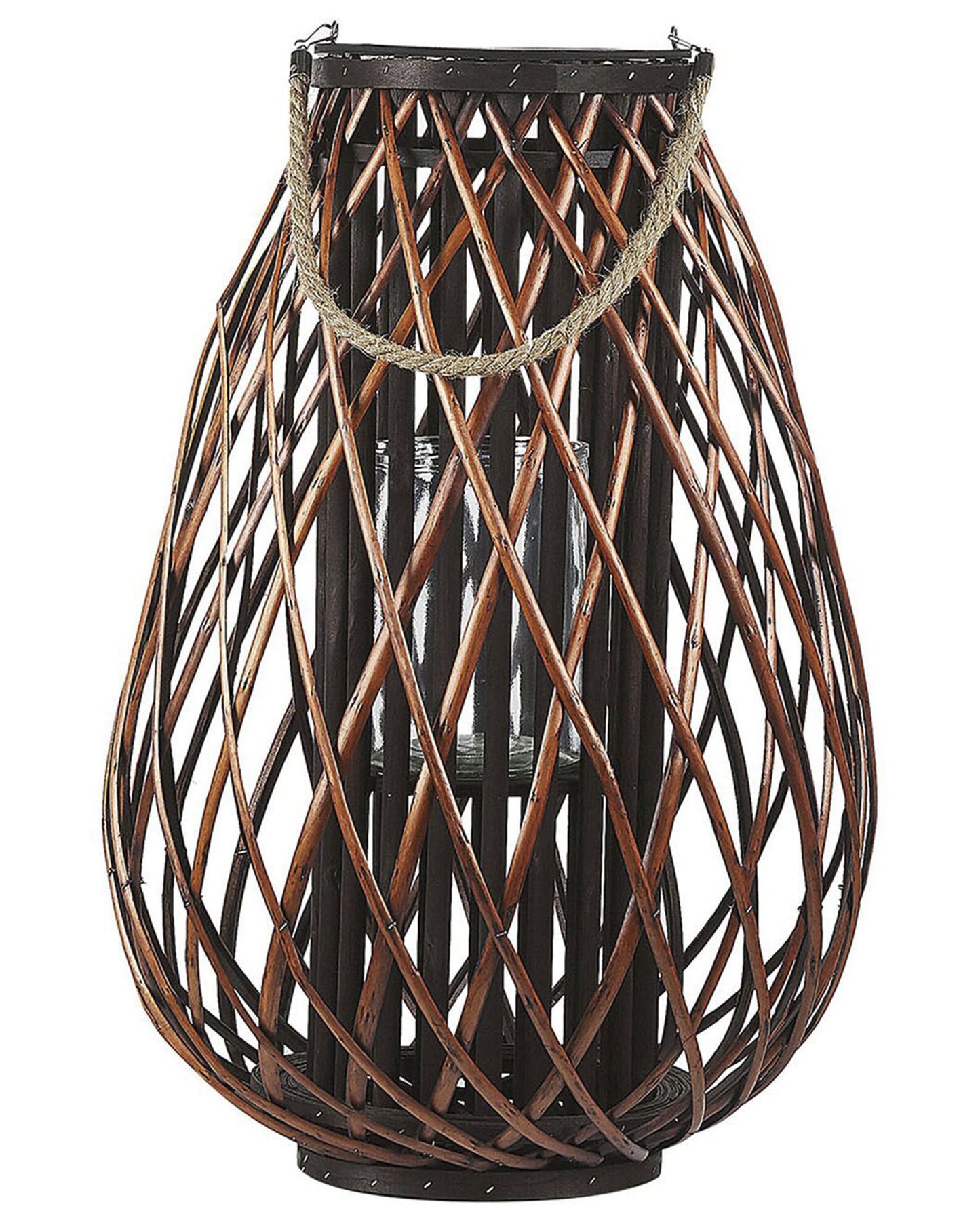 Lantern Brown 60cm Rope Handle Candle Holder