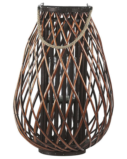 Lantern Brown 60cm Rope Handle Candle Holder