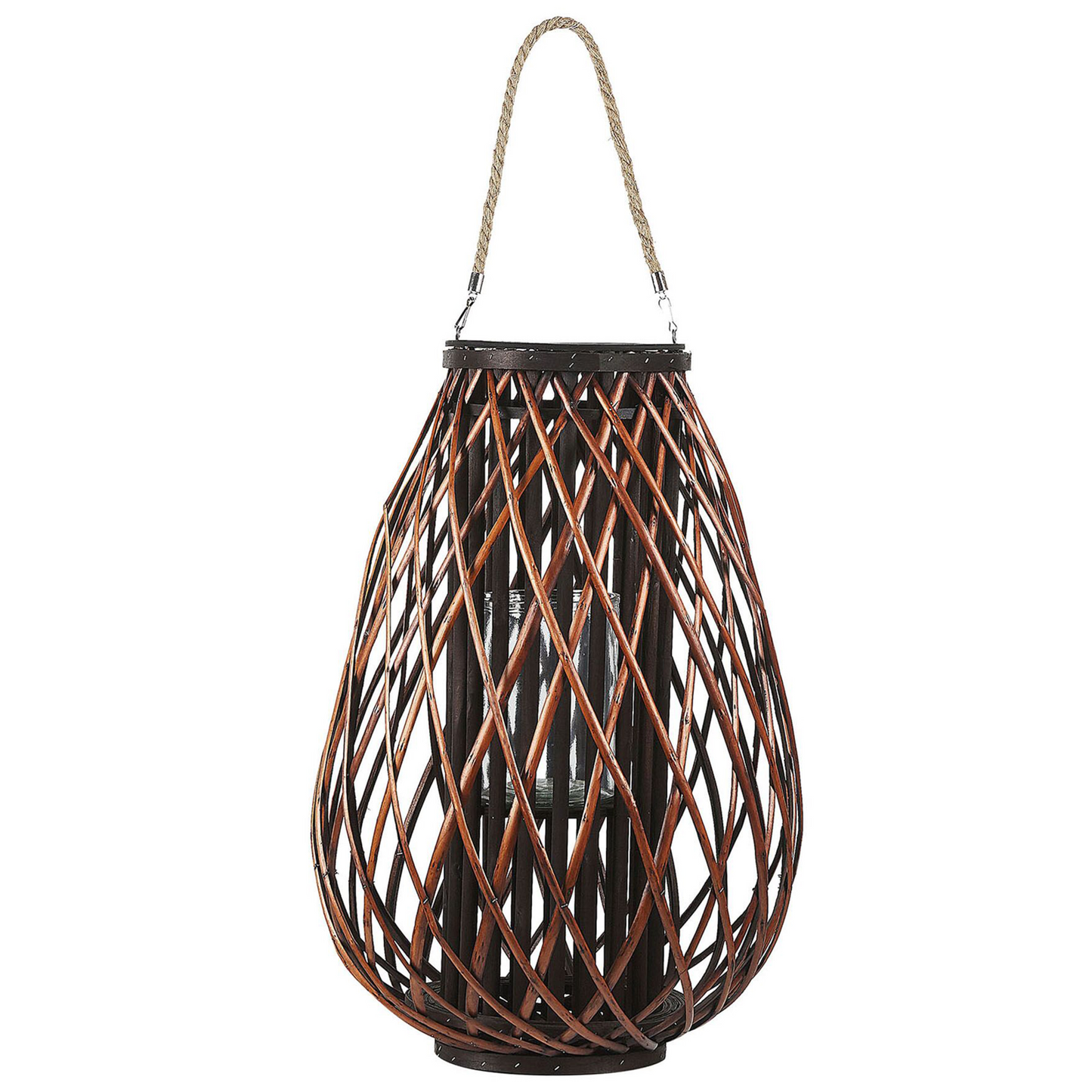 Lantern Brown 60cm Rope Handle Candle Holder