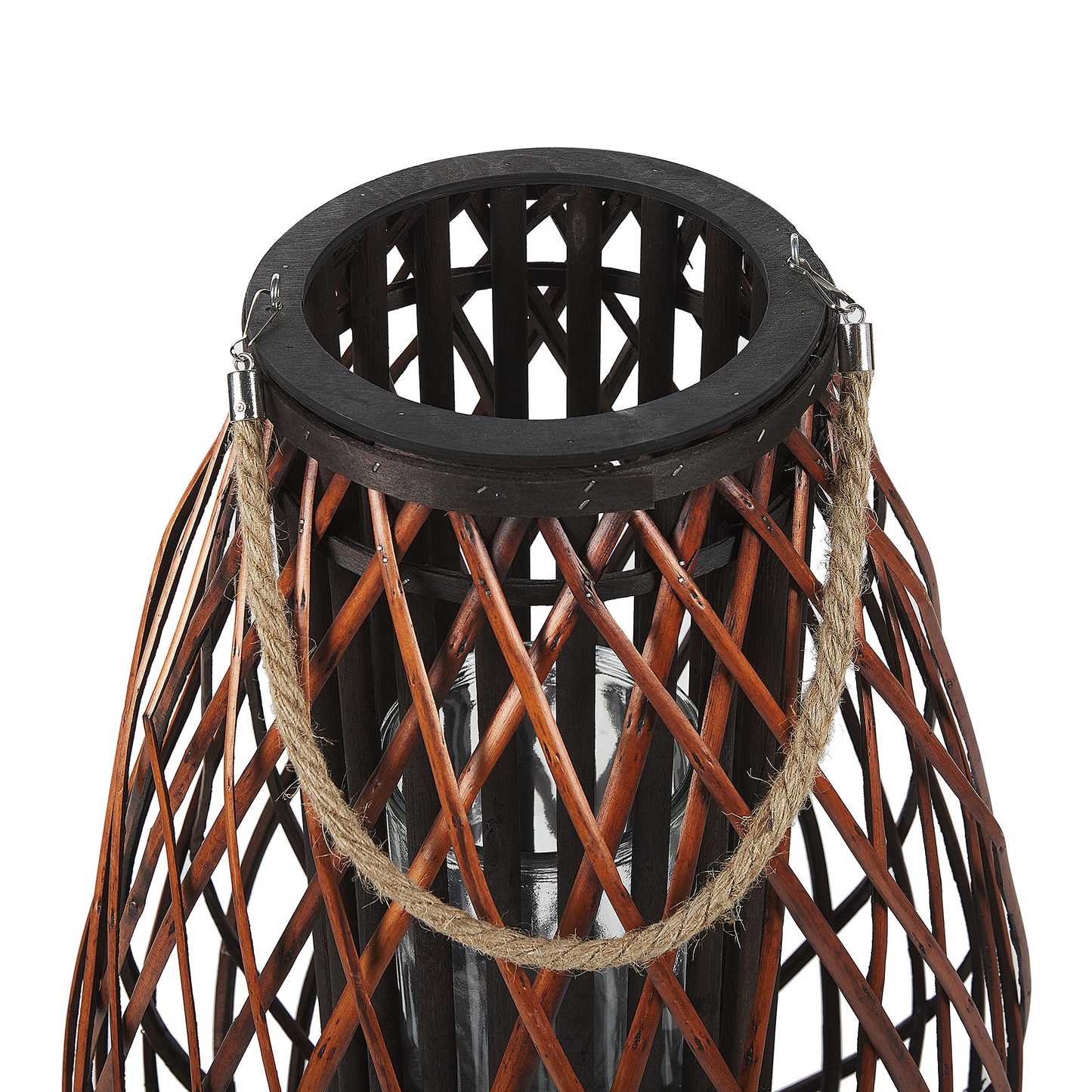 Lantern Brown 60cm Rope Handle Candle Holder
