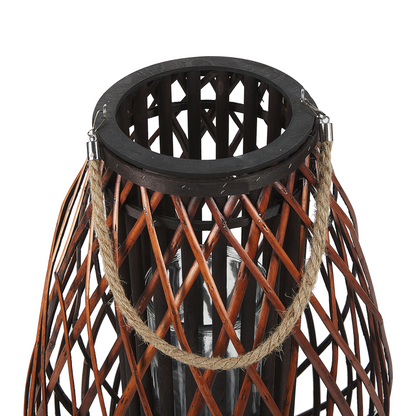 Lantern Brown 60cm Rope Handle Candle Holder