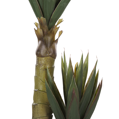 Aloe Vera Faux Plant 90cm Green and Black Boho Planter