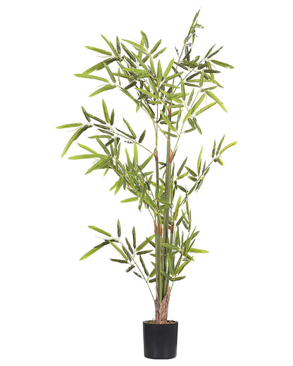 Artificial Potted Bamboo Plant 100cm Tall Green And Black Synthetic Indoor Decor