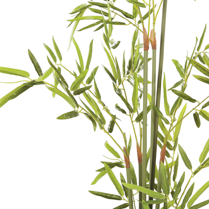 Artificial Potted Bamboo Plant 100cm Tall Green And Black Synthetic Indoor Decor