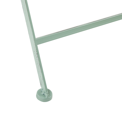 Outdoor Bistro Table Green Metal Folding Vintage Distressed Finish For Small Balcony