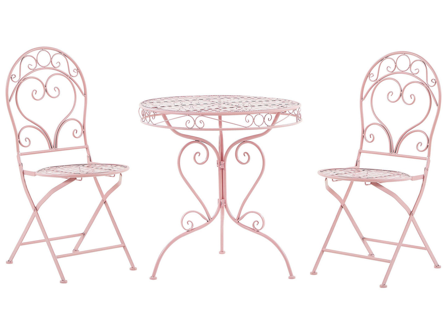 Pink Garden Bistro Set 3 Piece Metal Powder Coated