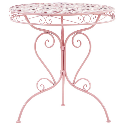 Pink Garden Bistro Set 3 Piece Metal Powder Coated