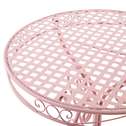 Pink Garden Bistro Set 3 Piece Metal Powder Coated