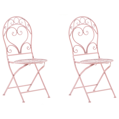 Pink Garden Bistro Set 3 Piece Metal Powder Coated