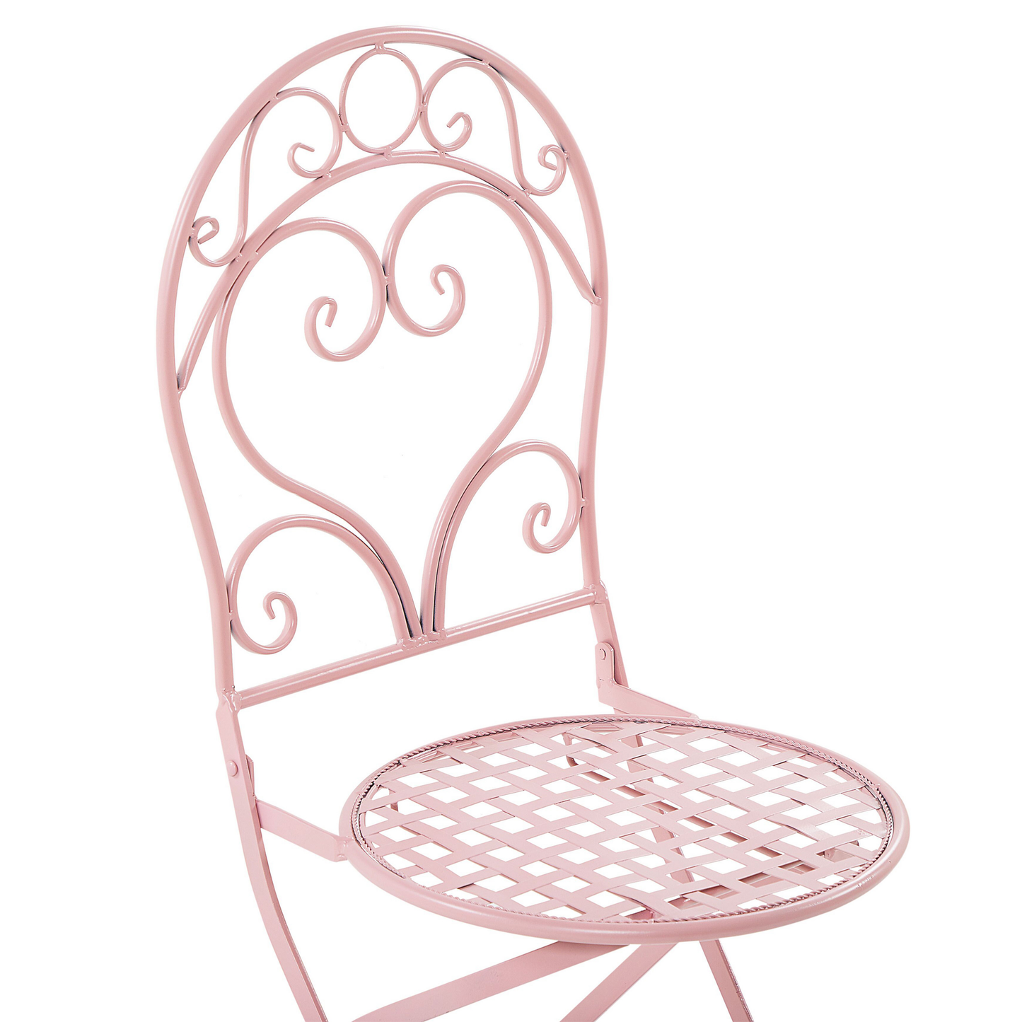 Pink Outdoor Chairs Set Vintage Scrollback Iron 2-Pack