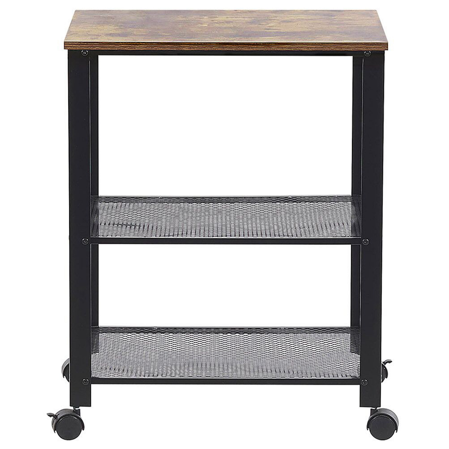Trolley Black Pine Wood 40L X 50W X 86H cm Wheels