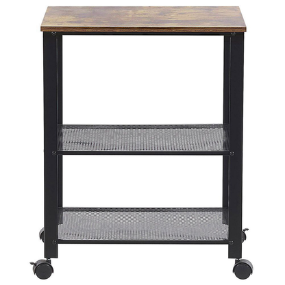 Trolley Black Pine Wood 40L X 50W X 86H cm Wheels