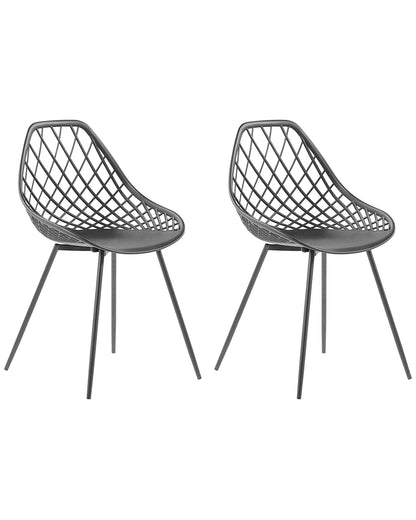 Black Net Back Dining Chairs Set Of 2