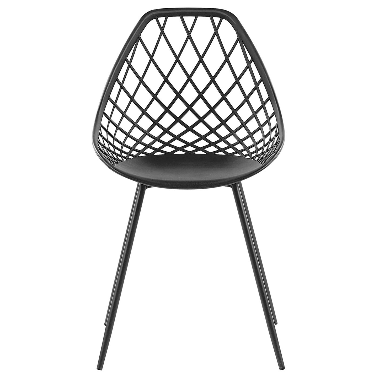 Black Net Back Dining Chairs Set Of 2