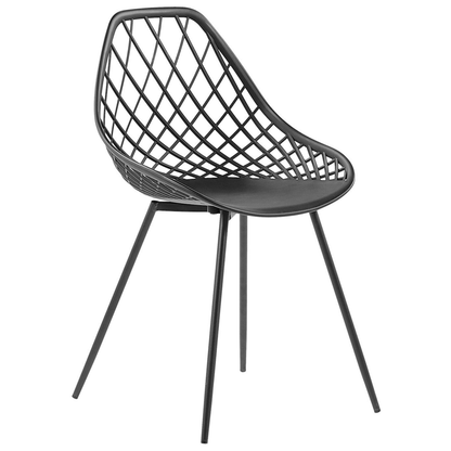 Black Net Back Dining Chairs Set Of 2