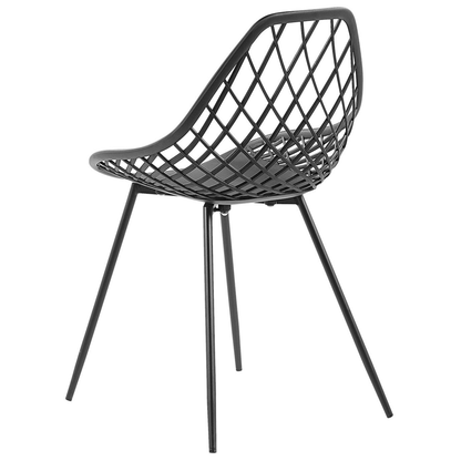 Black Net Back Dining Chairs Set Of 2