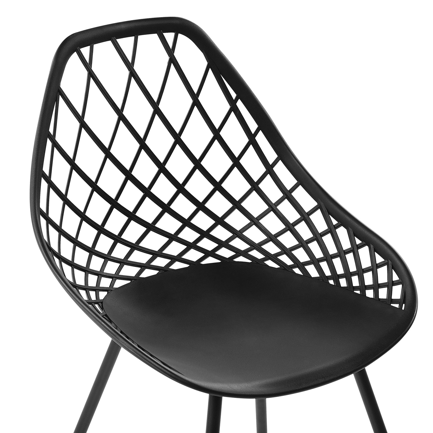 Black Net Back Dining Chairs Set Of 2
