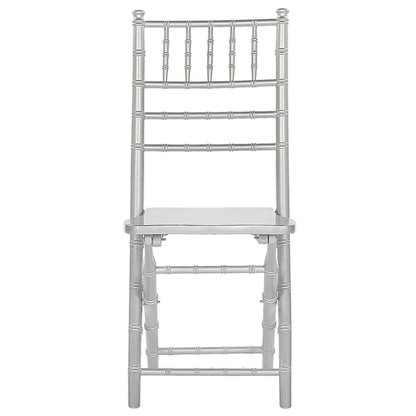 4 Pack Folding Chairs Beechwood Silver Finish