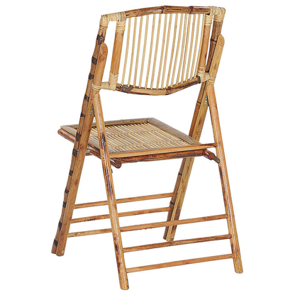 Folding Chairs Set of 4 Light Brown Boho Style